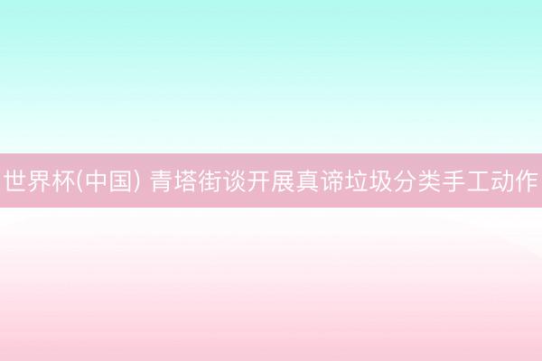 世界杯(中国) 青塔街谈开展真谛垃圾分类手工动作