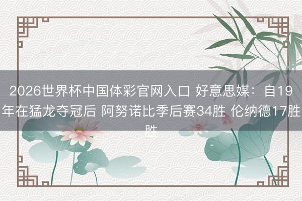 2026世界杯中国体彩官网入口 好意思媒：自19年在猛龙夺冠后 阿努诺比季后赛34胜 伦纳德17胜