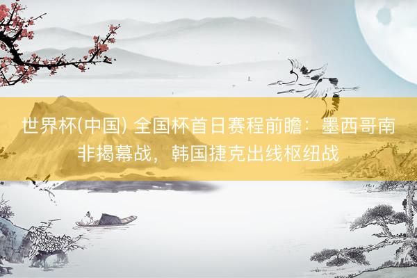 世界杯(中国) 全国杯首日赛程前瞻：墨西哥南非揭幕战，韩国捷克出线枢纽战