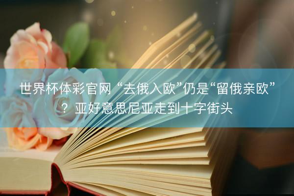 世界杯体彩官网 “去俄入欧”仍是“留俄亲欧”？亚好意思尼亚走到十字街头