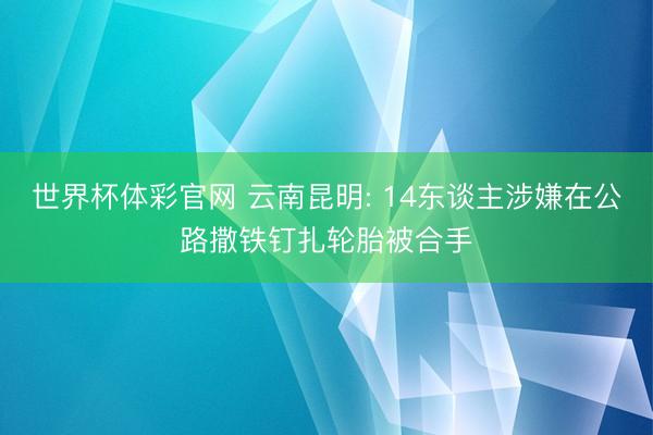 世界杯体彩官网 云南昆明: 14东谈主涉嫌在公路撒铁钉扎轮胎被合手
