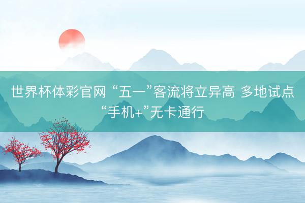 世界杯体彩官网 “五一”客流将立异高 多地试点“手机+”无卡通行