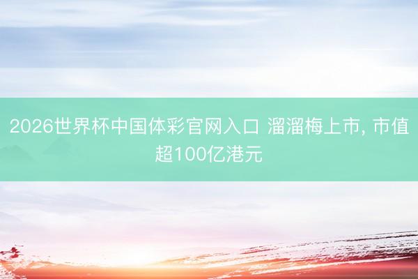 2026世界杯中国体彩官网入口 溜溜梅上市， 市值超100亿港元